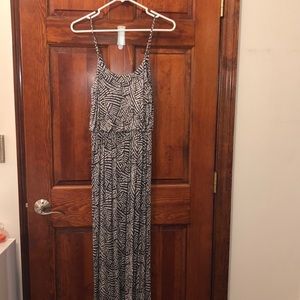 Lush Grey and White Maxi Dress